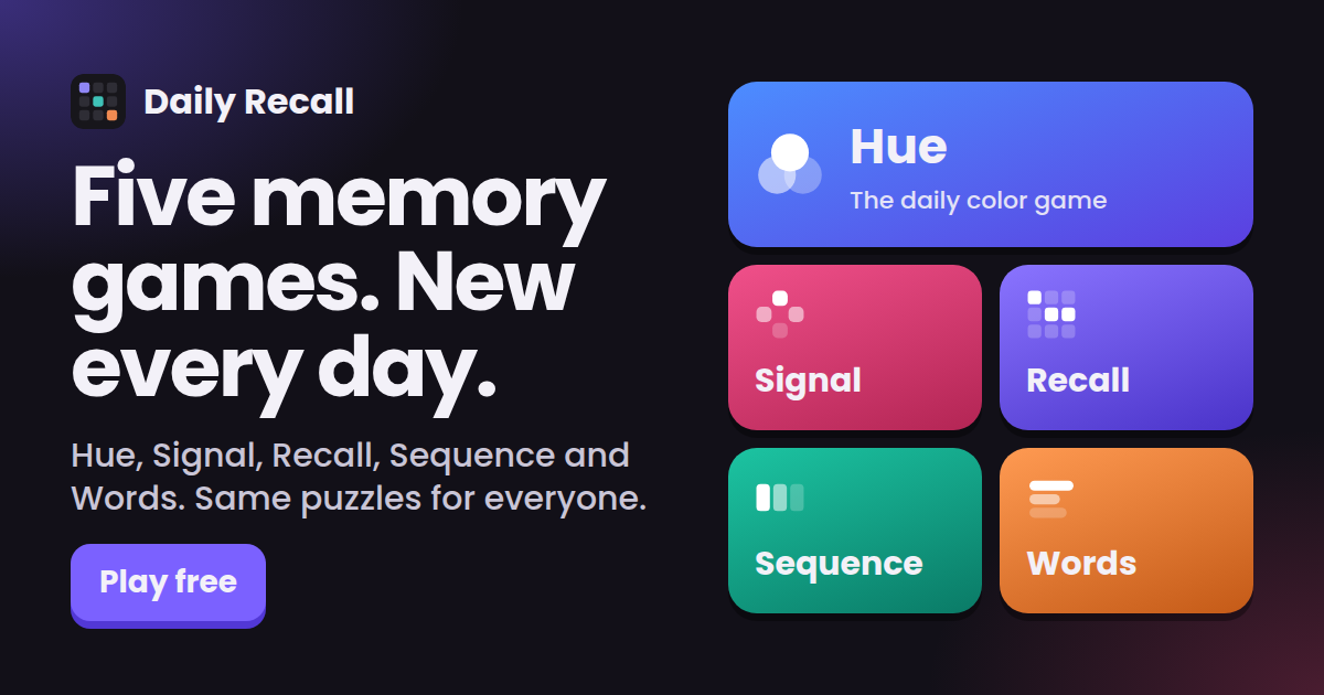 Daily Recall – Free Daily Memory Games & Brain Puzzles